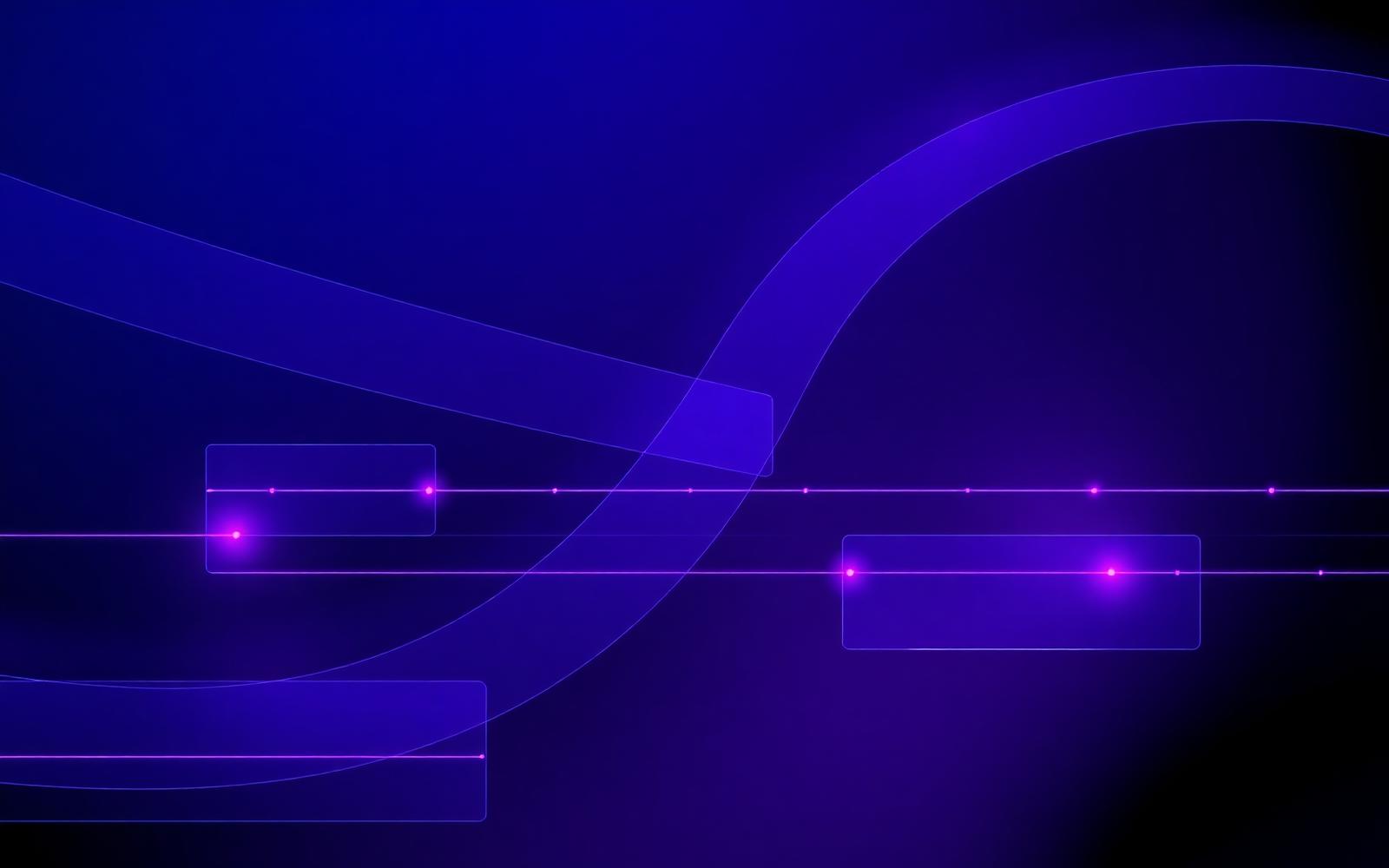 Linha do tempo abstrata com nós conectados representando as etapas do método de planejamento de mídia